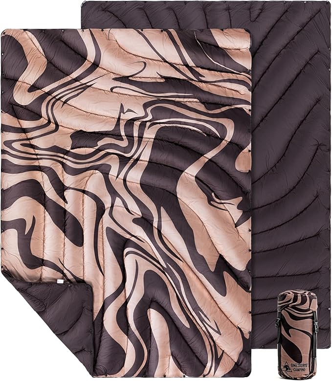 ONETIGRIS Camping Blanket,Wearable Outdoor Quilt with Recycled Thermal Insulation, Convertible to Sleeping Bag, Lightweight & Portable Travel Blanket for Camping &Hiking