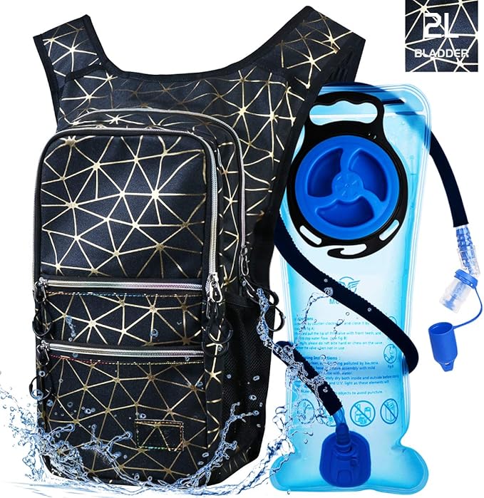 Hydration Backpack Pack, Water Backpack 20L Capacities Included 2L Hydration Bladder, Festival Essential - Rave Hydration Pack Hydropack Hydro for Hiking, Festival Gear
