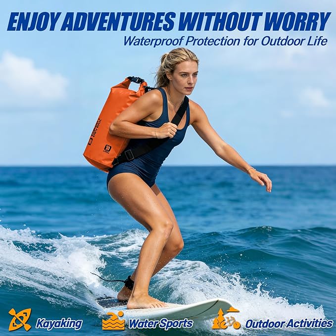 Waterproof Dry Bag, 5L/10L/20L/30L/40L Roll Top Lightweight Storage Backpack with Phone Case for Women & Men, Floating Waterproof Sack for Travel, Swimming, Kayaking, Paddle Board, Camping & Beach