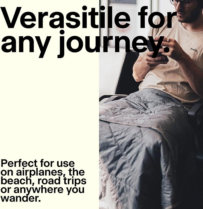 Gravel Layover Blanket – Compact, Down Alternative, 66" x 40", Designed in USA