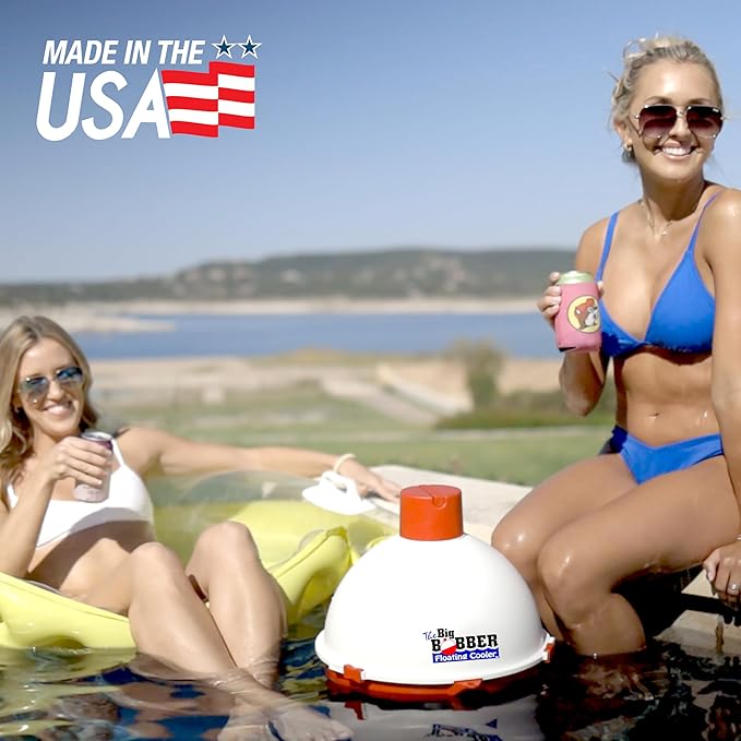 The Big Bobber Floating Cooler, Outdoors Floating Ice Chest, Portable Drifter Cooler, Keeps Beverage Cold