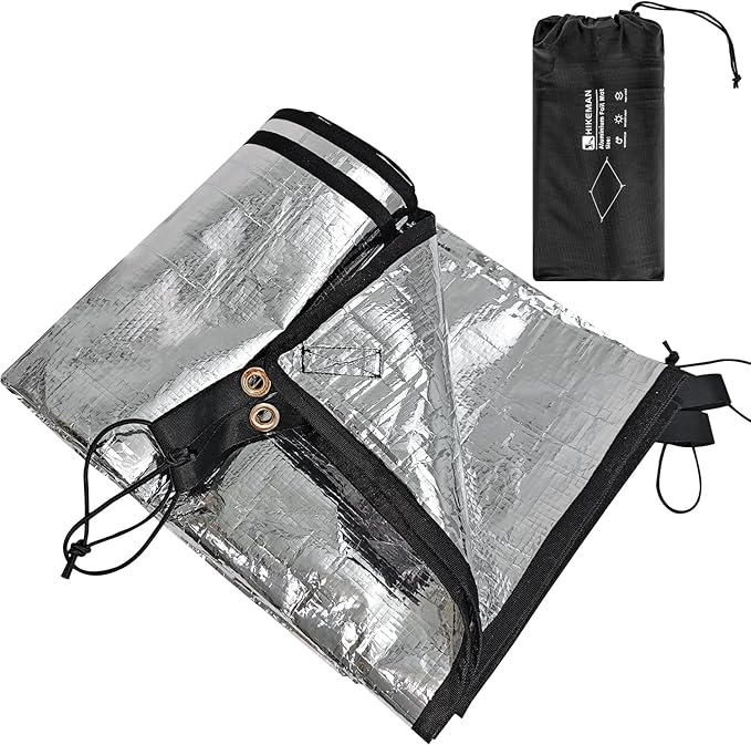 HIKEMAN Tent Footprint Waterproof Camping Tarp Strong and Durable Aluminum Tent Floor Ground Sheet Mat Tent Footprint Mat for Hiking, Camping, Backpacking, Hammock, Picnic (125 * 200cm)