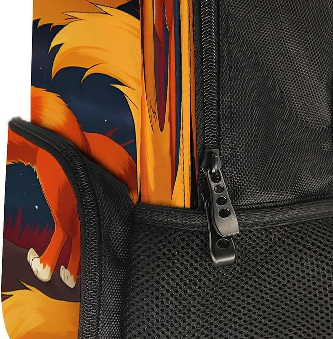 Lightweight Daypack Backpack for Trekking Work Running, Big Capacity Multipurpose Anti-Theft Bookbag, Anime Fox Art Business Computer Bag