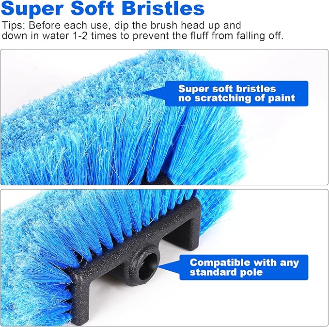 DOBEN Car Wash Brush Head, Soft Bristle Cleaning Brush for Truck Auto RV Boat Camper Exterior House Siding Washing Cleaning