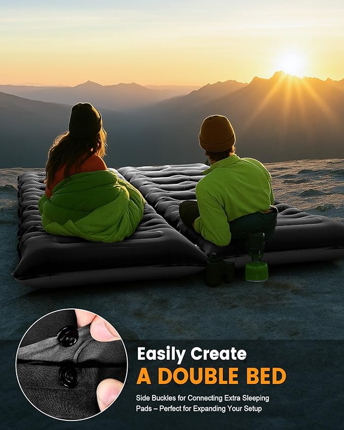 Camping Sleeping Pad,5.9 Inch Thick Camping Mat with Built in Pillow and Foot Pump,Self Inflating Sleeping Pad Ultralight for Camping Backpacking Tent(Green