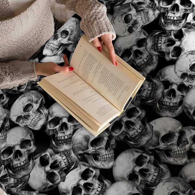 Skull Blanket, Skull Gifts for Women Men, Soft Blanket for Room Decor, Cozy Throw Blankets for Couch Bed Sofa 60" X 50"