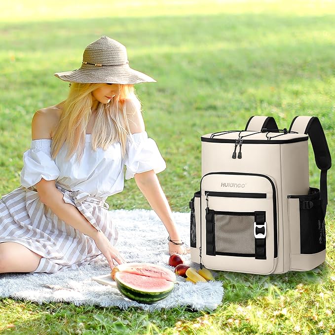 Large 52cans Waterproof Insulated Cooler Backpack for Men & Women, Leak Proof Backpack Cooler, Soft, 8Gal