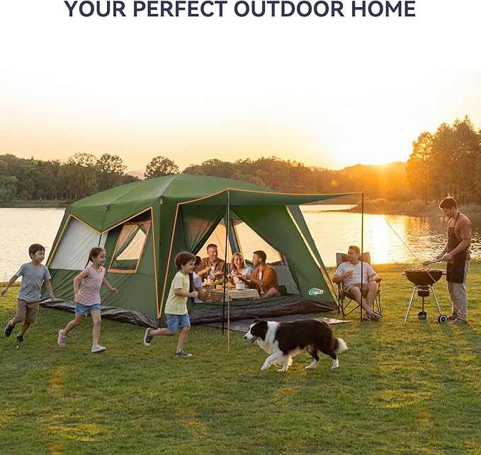 COBIZI 4-6-8-10 Person Camping Tent, Spacious Family Tents for Camping Ideal, Hiking, 3500mm Waterproof Double-Layer Windproof Tent for Hiking & Backpacking