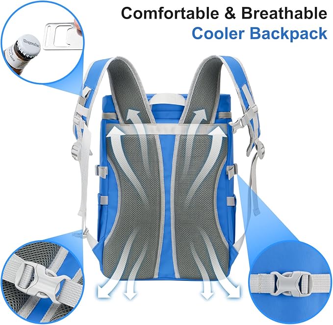Backpack Cooler Insulated Leak Proof 36 Cans,Cooler Backpack Insulated Waterproof for Men Women Beach Camping Lightweight Cooler