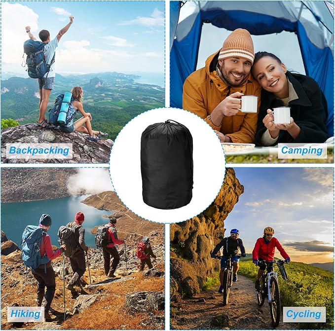 PATIKIL Stuff Sack, Waterproof Outdoor Storage Sack Portable Drawstring Dust Flap Bag