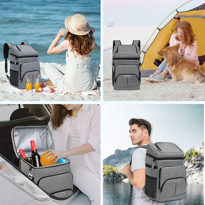 MOSISO Cooler Backpack, 40 Cans Large Capacity Leakproof Insulated Soft Backpack Cooler, Portable Lightweight Beach Cooler Bag for Men Women, Waterproof Lunch Bag for Picnics Camping Hiking