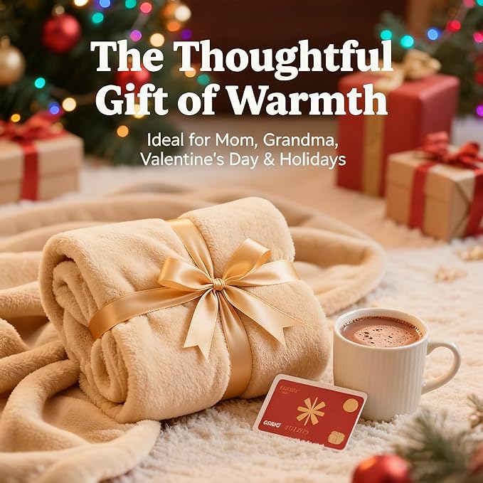 SNZ Cozy Wearable Blanket for Women & Men - 60"x33" Fleece Poncho, Warm Office Chair Lap Blanket, Travel, Camping & Home Wrap - Comfy Poncho Throw - Gift for Mom, Elderly