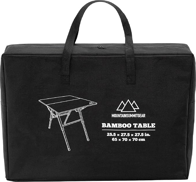 MOUNTAIN SUMMIT GEAR Foldable Bamboo Patio Table for Indoor/Outdoor Use (Made by Caddis Sports)