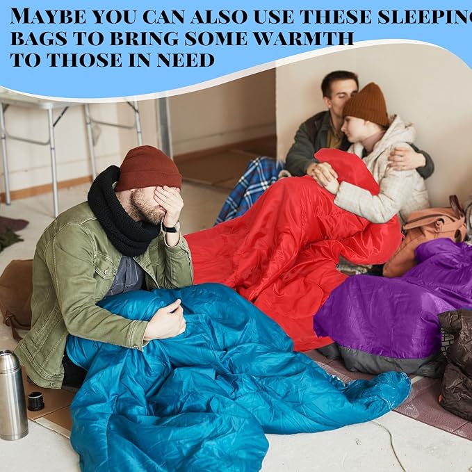 Tudomro 16 Pack Winter Camping Sleeping Bags Bulk Adults 4 Season Warm Cold Weather Lightweight Waterproof Compact Backpacking Sleeping Bag for Travel Hiking