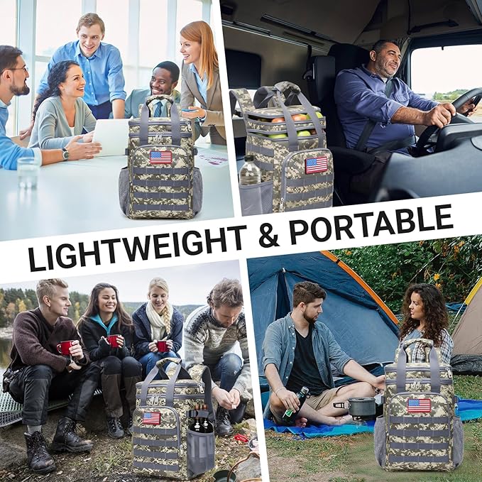 Tactical Backpack Cooler,Large Cooler Backpack Lunch Box for Men Adults Work with Handle,Insulated Soft Thermal Bag