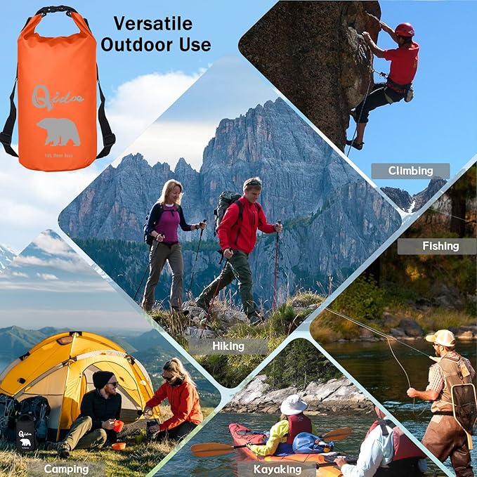 Qidoe Bear Food Bag for Camping Ultralight Food Bags Hanging System 10 L Waterproof Backpack Pulley Systems Includes Waterproof Bag, Nylon Ropes, Hooks for Camping Backpacking
