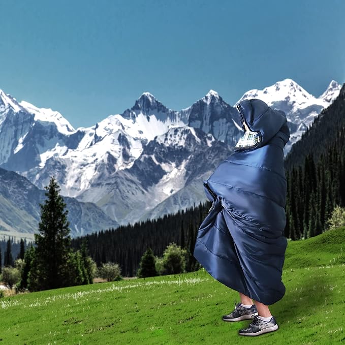 Cold Weather Sleeping Bag 100% Cotton Flannel XXL for Adults Big and Tall,Free Compression Sack