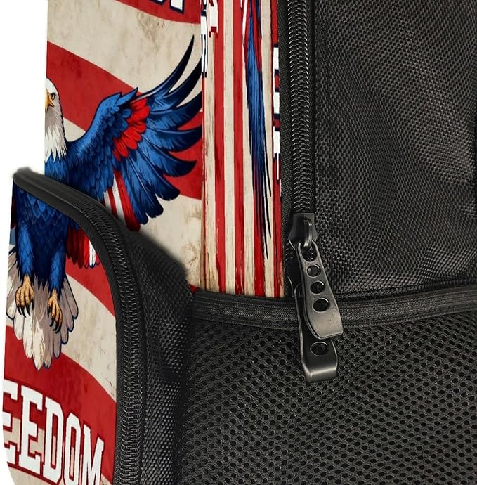 Men Women Lightweight 250th Anniversary 1776-2026 Patriotic Eagle Art Casual Daypack Large Capacity Bookbag With Adjustable Shoulder Straps for Gym Business Bicycle