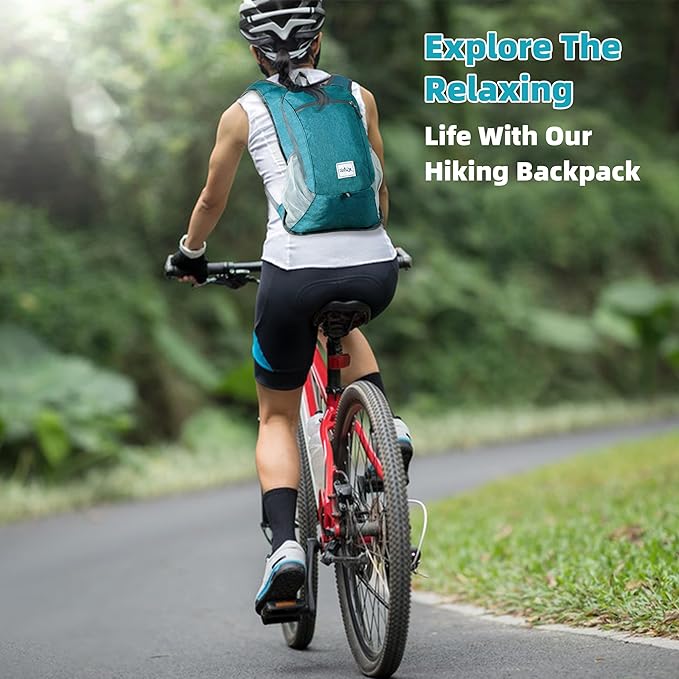 Hiking Backpack 10L Small Travel Lightweight Daypack Foldable Hiking Packable Camping Hiking Backpacks for Women Men (Teal Blue)
