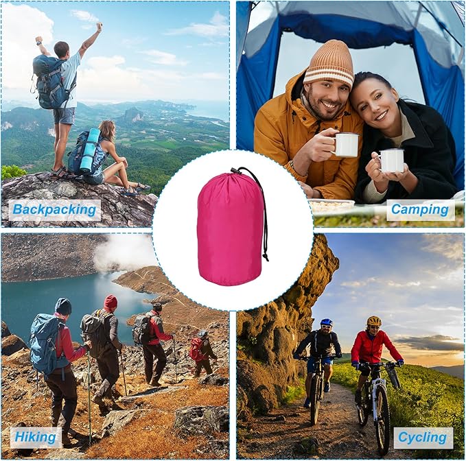 PATIKIL Stuff Sack, Waterproof Outdoor Storage Sack Portable Drawstring Dust Flap Bag for Backpacking