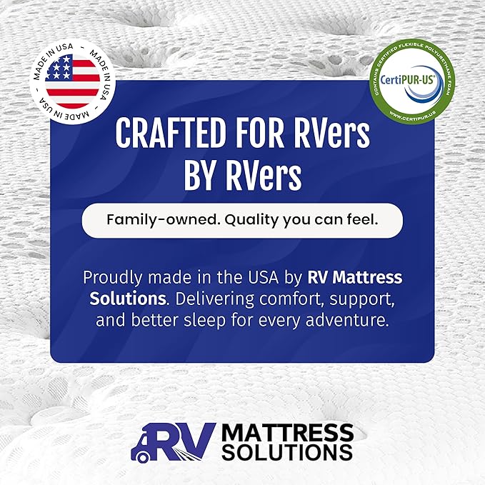 WanderRest Cool Hybrid 10” RV Mattress, King 76x80, Medium, Cooling Gel Memory Foam & Pocketed Coil Mattress for RV, Camper, or Travel Trailer, Made in USA