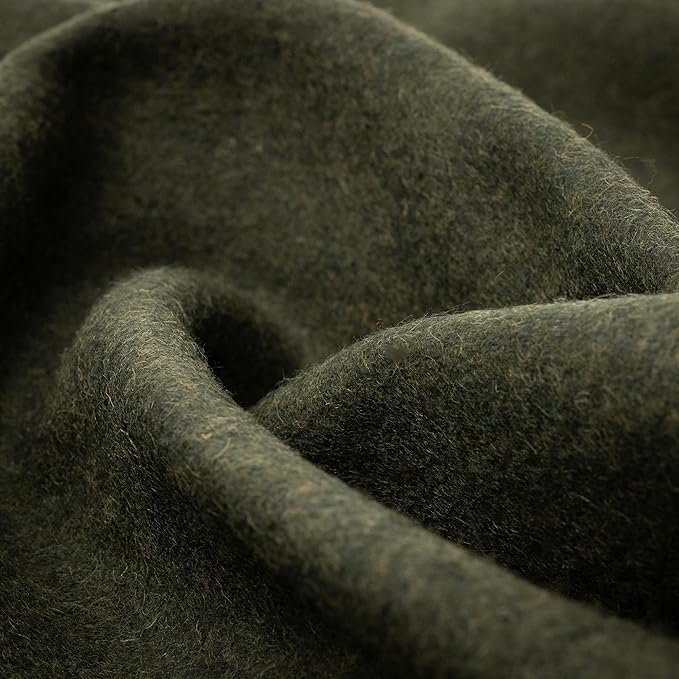 Arcturus Tahoe Wool Bed Blanket | Soft, Breathable Wool Blanket for Year-Round Comfort - Queen Size (90"x 96") | Thick, Washable & Warm (Olive Green)