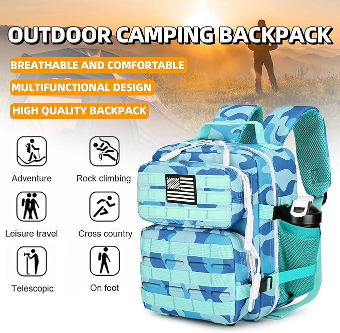 9L Mini Tactical Backpack for Men and Women Tactical Backpack Small for Hiking Small Tactical Bag Fitness Pack