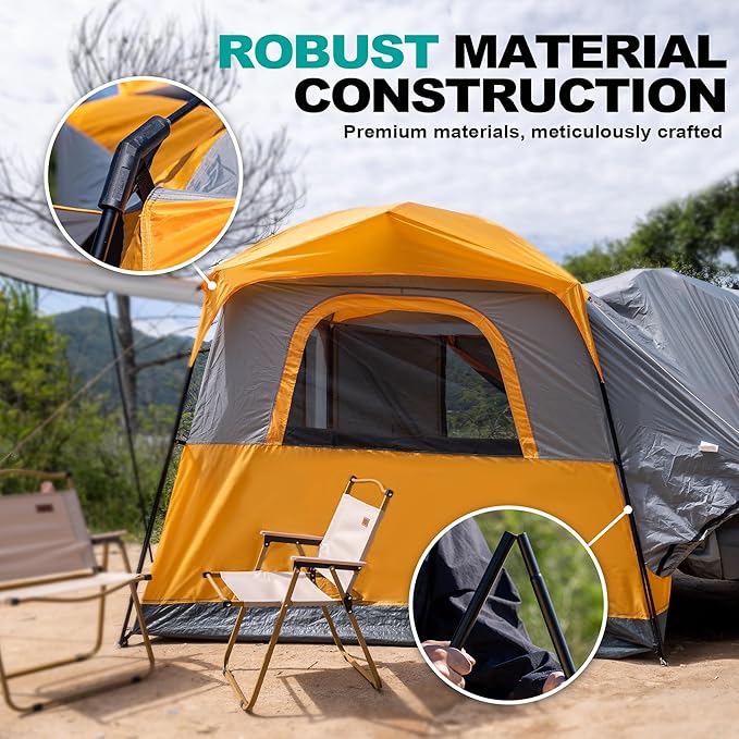 SUV Tent for Camping,Waterproof PU2000mm, Fits 5-8 People,Spacious Double Layer Design, Includes Rainfly & Storage Bag, 8FT L x 8FT W x 7.2FT H | for Camping, Waterproof PU2000mm, Spacious Double Layer Design, Includes Rainfly, Storage Bag