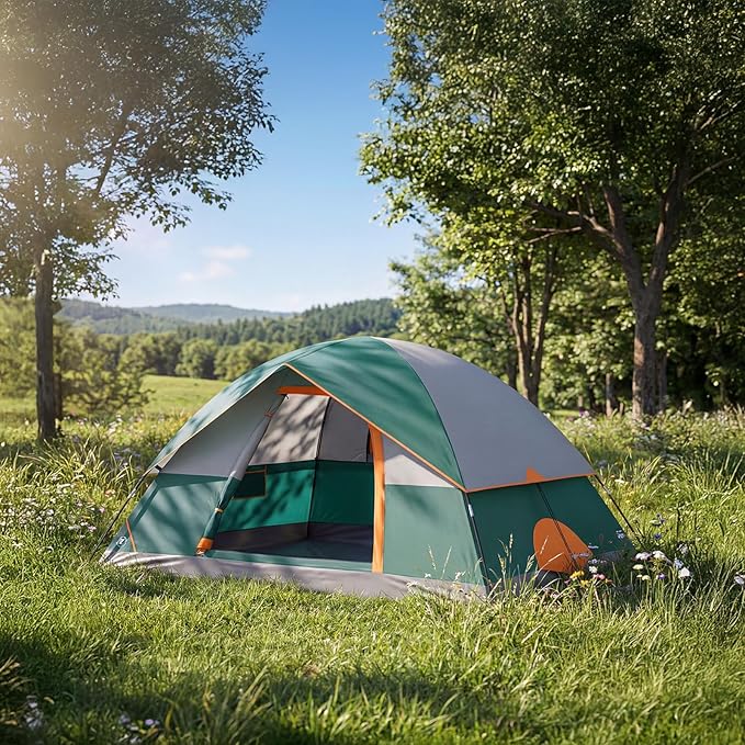 NEWBULIG 2-4 Person Camping Tent, Lightweight 5 Min Easy Setup, Waterproof Windproof Dome Tent with Rainfly for Outdoor, Hiking, Backpacking, Beach