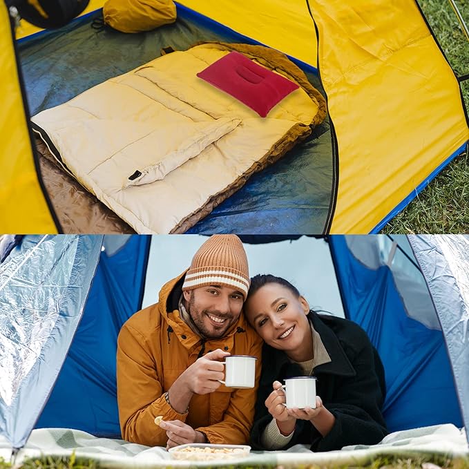 PATIKIL Inflatable Pillow, 2 Pack Ultralight Camping Travel Pillow Desk Rest Neck Support for Hiking Backpacking Office, Pink Dark Blue