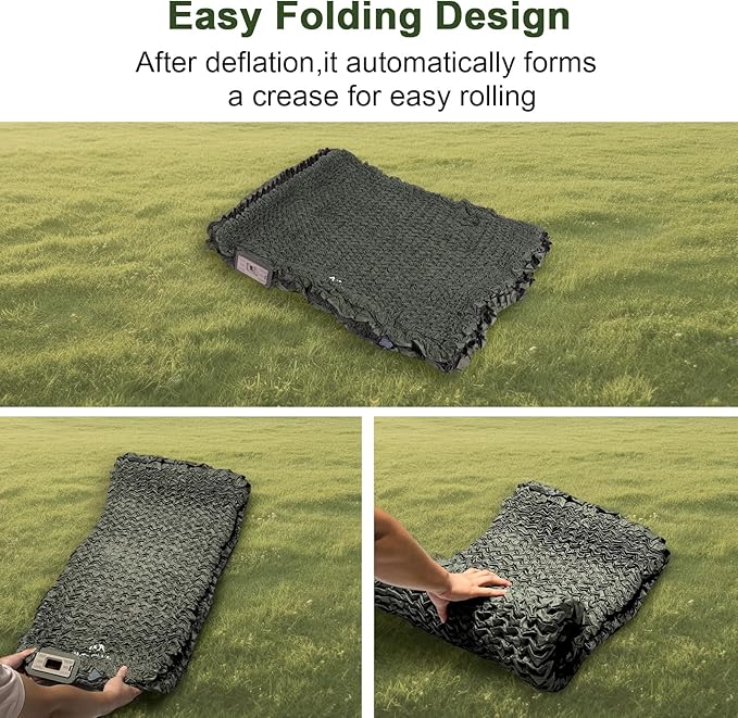 Self Inflating Double Sleeping Pad with Foam and Electric Pump,Innovative Y-Shaped Telescopic Structure,4.3" Thick Ultraportable Camping Mattress,Outdoor Compact Air Mat for Tent Car(4.2*79*55 inch)