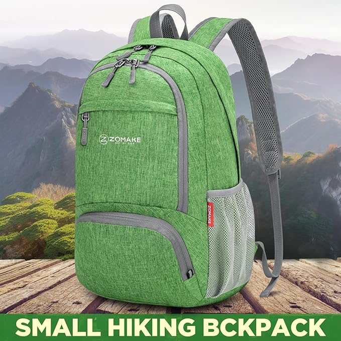 ZOMAKE Ultra Lightweight Packable Backpack 20L,Small Foldable Backpacks Hiking Water Resistant Collapsible Daypack for Women Men(Dark Green-C2)