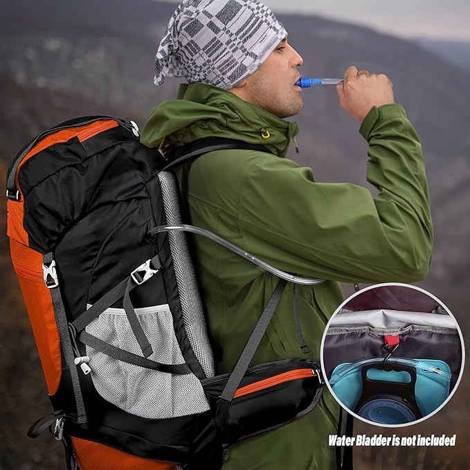 HOMIEE 50L Hiking Backpack Travel Bag Waterproof Camping Rucksack with Rain Cover Lightweight Backpacking Backpack
