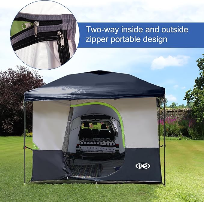 UNP Camping Canopy - Inner Tent - Side Tents - SUV Camping Cube for 10' x 10' Pop Up Canopies (Canopy Pole/Shelter NOT Included) (Dark Blue-SUV Cube Tent)