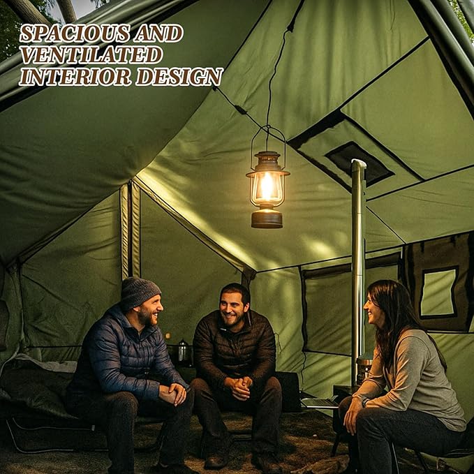 Soulchen Large Hammock Hot Tents with Stove Jack, Portable Winter Wall Tent for Camping, Waterproof & Windproof 4 Season Cabin for 2-3 Person Family Hiking Fishing Hunting Outdoor(No Pole)