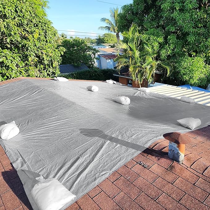 Tarps Heavy Duty Waterproof 12x30FT, 12 Mil Silver Heavy Duty Tarps with Grommets Reinforced Edges, UV Resistant, Tear&Fade Resistant, Large Covers for Camping Patio Roof Boat Outdoors