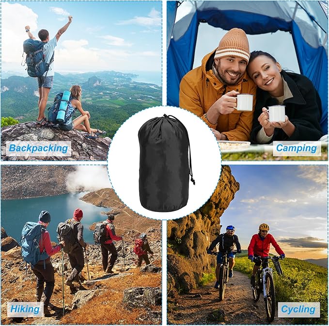 PATIKIL Stuff Sack, Waterproof Outdoor Storage Sack Portable Drawstring Dust Flap Bag