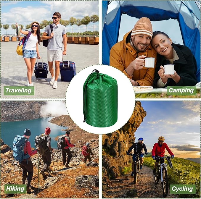 PATIKIL Stuff Sacks, Waterproof Outdoor Storage Sack Portable Drawstring Dust Flap Bag for Camping