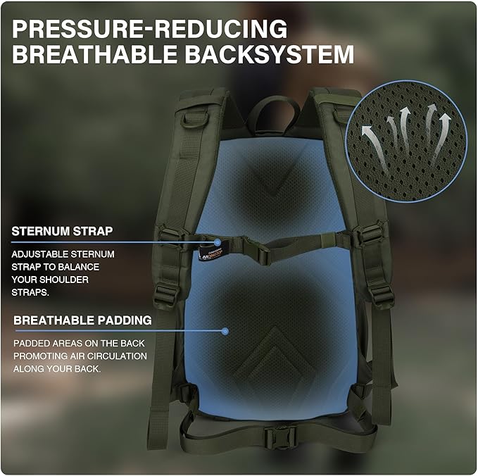 Mardingtop Tactical Molle Backpack for Men- 18L/28L EDC Hiking & Motorcycle Backpack
