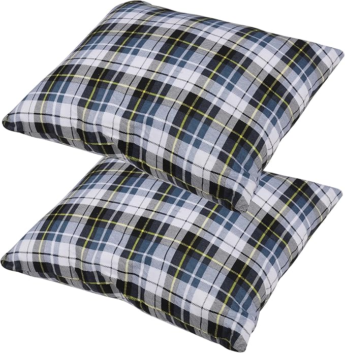 REDCAMP Small Camping Pillow Lightweight and Compressible, 2PCS Flannel Travel Pillow with Removable Pillow Cover