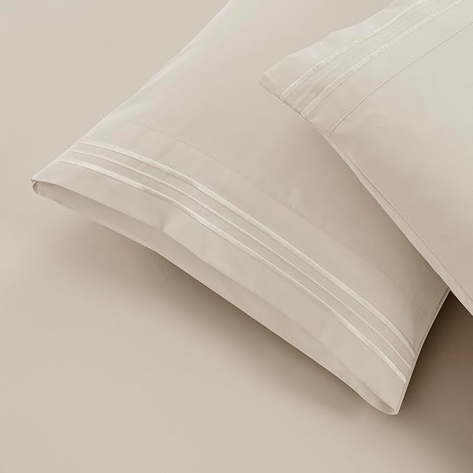 Clara Clark King Sheets - Hotel Luxury 6 Piece Bed Sheets for King Size Bed - Soft Bedding Sheets & Pillowcases, Fits Mattress up to 16 inch deep. King, Linen