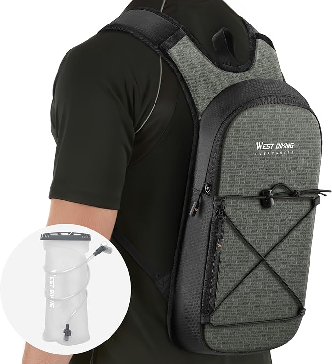 Hydration Backpack with 2L TPU Water Bladder, Lightweight Hiking Water Backpack, Running Hydration Pack for Cycling Climbing Camping Rave, Hydropack for Men Women
