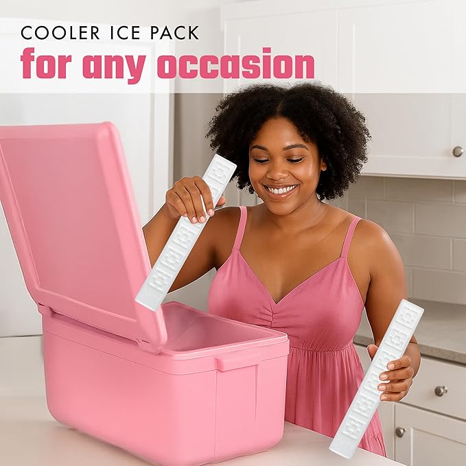 Cool Coolers XL Fashion Icicles by Fit + Fresh, 4pk Ice Pack Sticks for Coolers, Freezer Packs for Lunchboxes, Pearl White