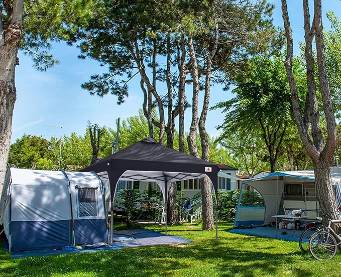 ABCCANOPY Outdoor Pop up Canopy Tent, 8x8 Instant Portable Canopy for Camping, Beach, Backyard, Black