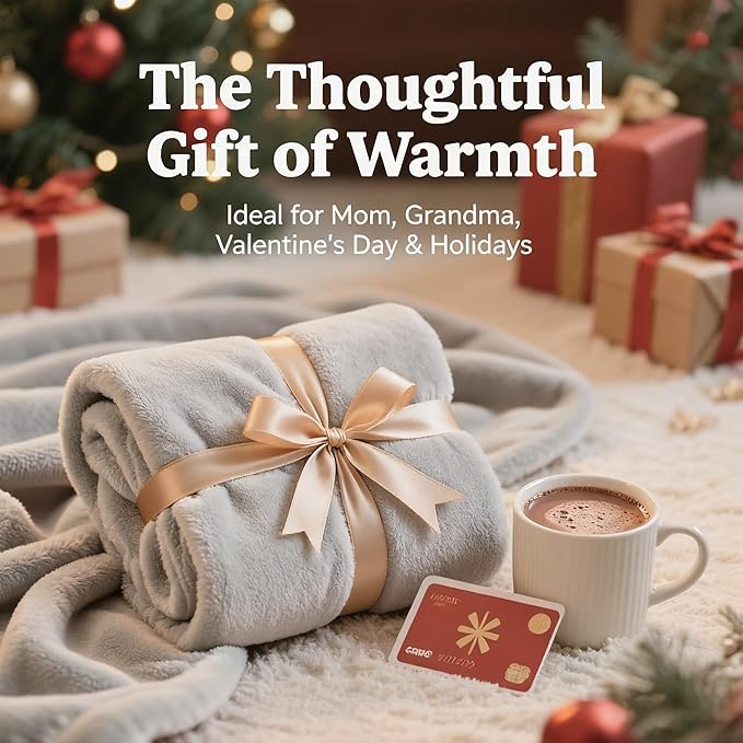 SNZ Cozy Wearable Blanket for Women & Men - 60"x33" Fleece Poncho, Warm Office Chair Lap Blanket, Travel, Camping & Home Wrap - Comfy Poncho Throw - Gift for Mom, Elderly