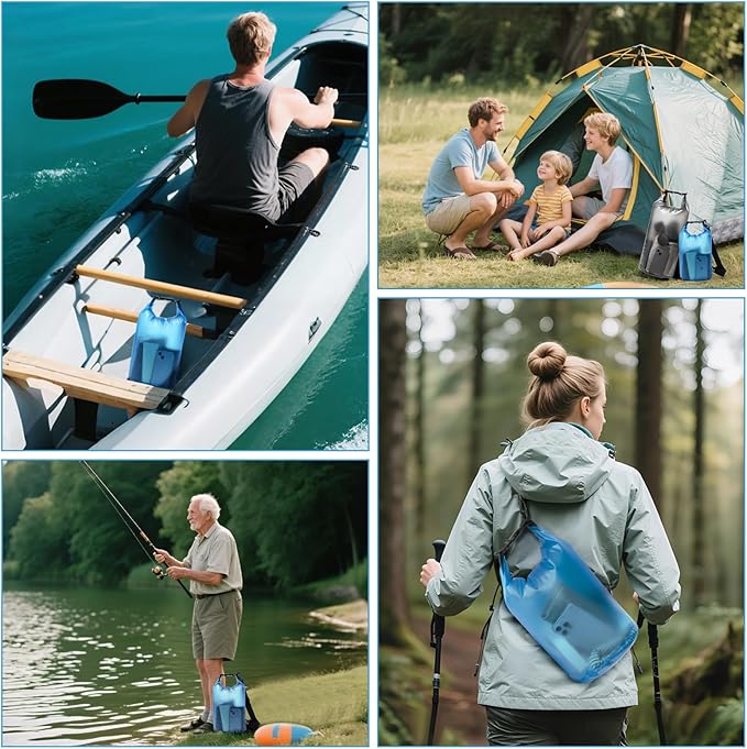 Dry Bags for Kayaking Waterproof, 5L/10L Dry Storage Bag, Roll Top Wet Bag for Swimming, Boating, Fishing,Camping & Beach