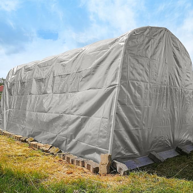 24x30FT Tarps Heavy Duty Waterproof, 12 Mil Silver Heavy Duty Tarps with Grommets Reinforced Edges, UV Resistant, Tear&Fade Resistant, Large Covers for Patio Camping Roof Outdoors