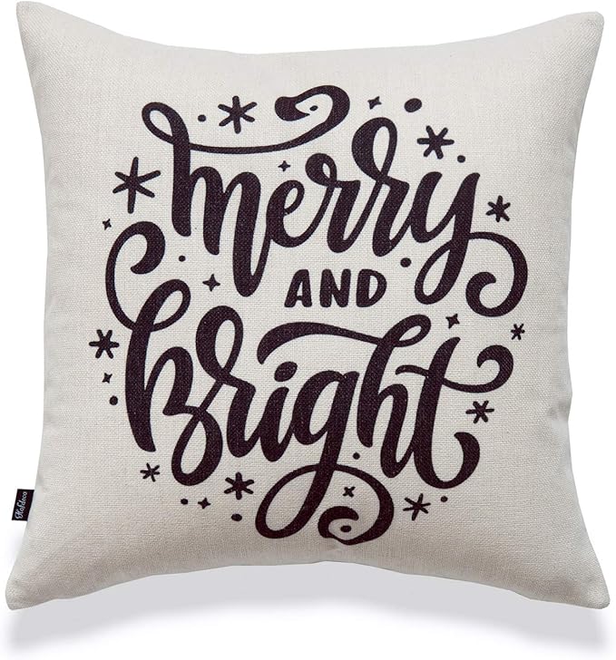 Holiday Pillow Cover, Merry and Bright, 18" x18"