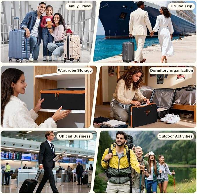 Packing Cubes for Travel, Various Sizes Luggage Organizer Bags Travel Cubes with Double Zipper, Durable Space Saver Bags Travel Essentials (5 Set, Black)