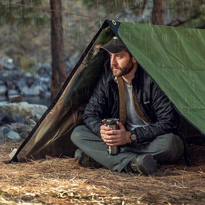 Arcturus XL Heavy Duty Survival Blanket – Insulated Reflective Thermal Camping Tarp - 8.5 FT x 12 FT (Olive Green)